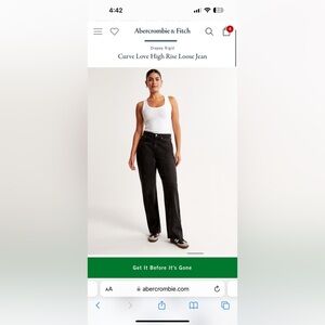 Abercrombie high rise loose jeans in washed black. Size 31 L